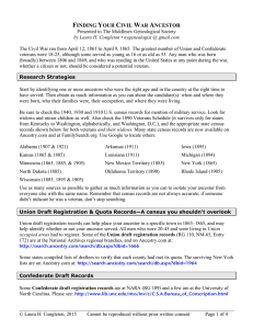 FINDING YOUR CIVIL WAR ANCESTOR