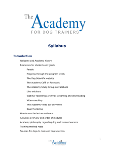 Syllabus - Academy For Dog Trainers