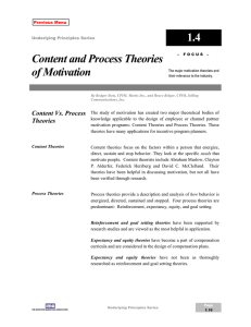 Content and Process Theories of Motivation
