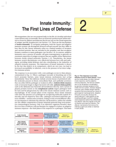 Innate Immunity: The First Lines of Defense