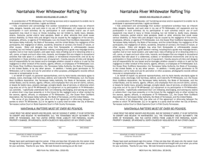 Nantahala Rafting Waiver