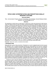 tepak sirih: interpretation and perception in malay