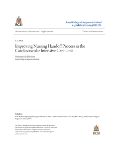 Improving Nursing Handoff Process in the Cardiovascular Intensive