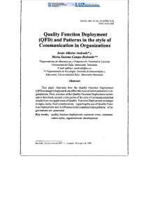 Quality Function Deployment (QFD) and Patterns in the style of