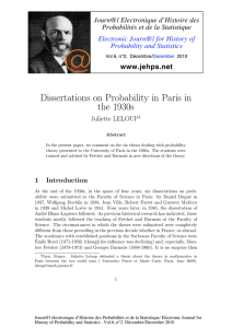 Dissertations on Probability in Paris in the 1930s