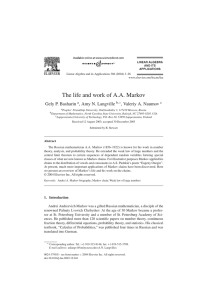 The life and work of A.A. Markov