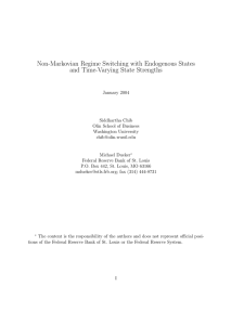 Non-Markovian Regime Switching with Endogenous States and