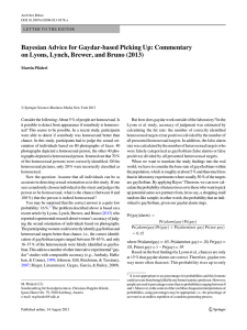 Bayesian Advice for Gaydar-based Picking Up