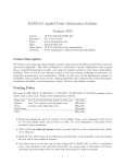 MATH 215 Applied Finite Mathematics Syllabus Summer