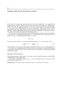 3 Sample paths of the Brownian motion