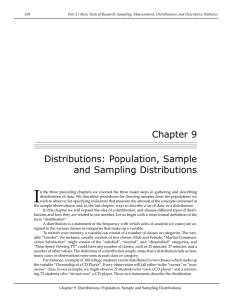 I Chapter 9 Distributions: Population, Sample and Sampling Distributions