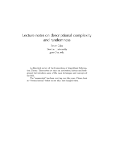 Lecture notes on descriptional complexity and randomness