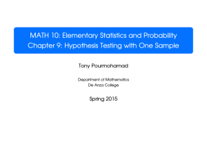 MATH 10: Elementary Statistics and Probability