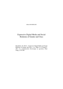 Expressive Digital Media and Social Relations of Gender and Class