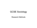 GCSE Sociology Research Methods