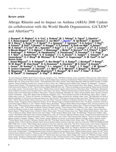 Allergic Rhinitis and its Impact on Asthma (ARIA) 2008 Update (in
