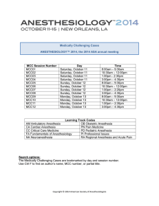 ASA Annual Meeting Medically Challenging Cases 2014