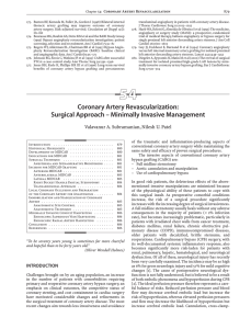 Coronary Artery Revascularization: Surgical Approach