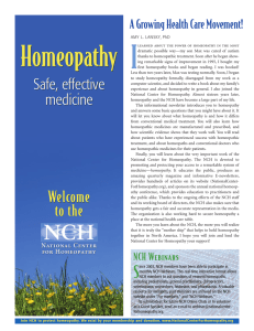 A Growing Health Care Movement! - National Center for Homeopathy