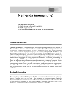 Namenda (memantine)