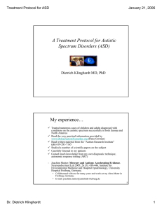 Treatment Protocol for ASD