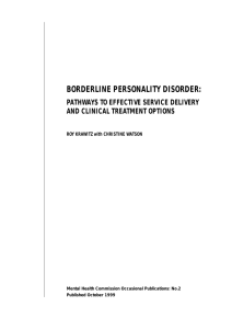 borderline personality disorder - Health and Disability Commissioner