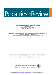 Gastrointestinal Bleeding in Infants and Children