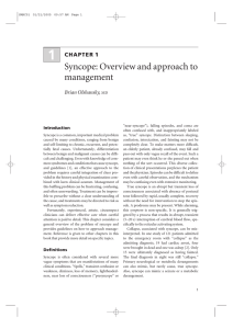 Syncope: Overview and approach to management