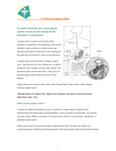 H Pylori Bacteria and peptic ulcers