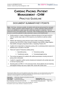 Cardiac Pacing - Patient Management