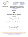 The Alliance of Specialty Medicine