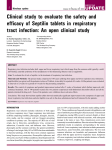Clinical study to evaluate the safety and efficacy of Septilin tablets in