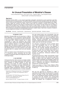 An Unusual Presentation of Ménétrier`s Disease