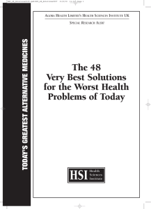 The 48 Very Best Solutions for the Worst Health Problems of Today