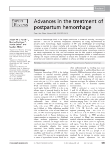 Advances in the treatment of postpartum hemorrhage
