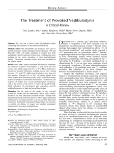 The Treatment of Provoked Vestibulodynia