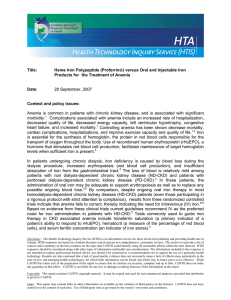Title: Heme Iron Polypeptide (Proferrin®) versus Oral and Injectable