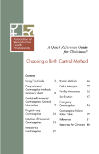 Choosing a Birth Control Method - Association of Reproductive