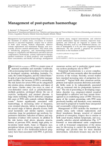 Management of postpartum haemorrhage