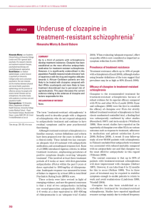 Underuse of clozapine in treatment