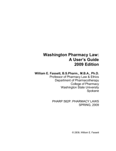Washington Pharmacy Law - Washington State Pharmacy Association