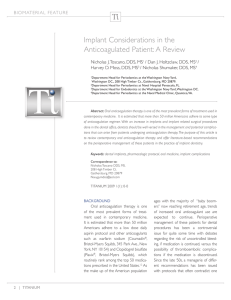 Implant Considerations in the Anticoagulated Patient: A Review