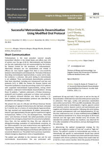 Successful Metronidazole Desensitization Using Modified Oral