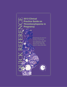 2013 Clinical practice guide on thrombocytopenia in pregnancy