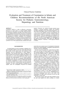 Evaluation and Treatment of Constipation in Infants and Children