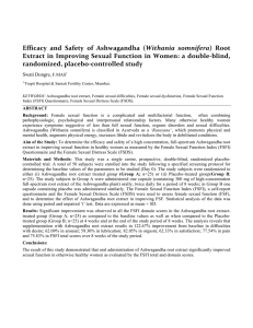 Efficacy and Safety of Ashwagandha (Withania somnifera) Root