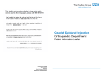 Caudal Epidural Injection Orthopaedic Department