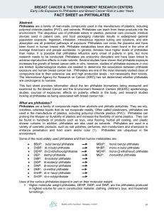 FACT SHEET on PHTHALATES - Breast Cancer and the