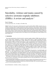 Suicidality, violence and mania caused by selective serotonin