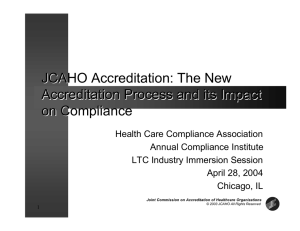JCAHO Accreditation - Health Care Compliance Association